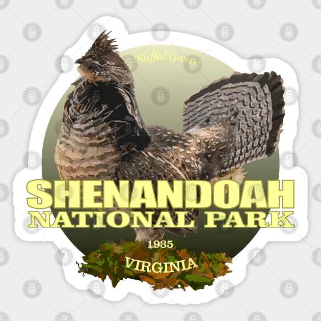 Shenandoah National Park (ruffed grouse) Sticker by grayrider